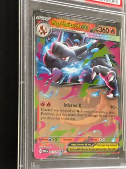 2025 POKEMON PFL EN-PHANTASMAL FLAMES #013 MEGA CHARIZARD X EX PSA 10 - Image 3