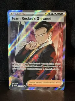 Team Rocket’s Giovanni Illustration Rare 225/182 Destined Rivals Pokemon TCG NM - Image 1