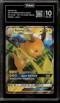 Pokemon Raichu GX Hidden Fates Holo Rare #20 TAG 10 Gem Mint - Image 1