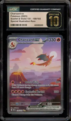 Pokemon Charizard ex 151 MEW EN Special Illustration Rare #199 CGC 10 Pristine - Image 1