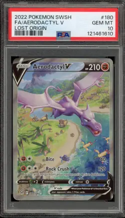 Pokemon Aerodactyl V Lost Origin Full Alt Art #180 PSA 10 Gem Mint - Image 1