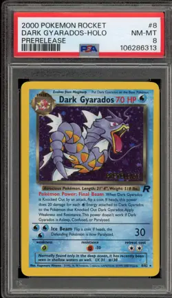 Pokemon Dark Gyarados Team Rocket Prerelease Holo Rare Promo #8 PSA 8 - Image 1