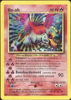 2002 Pokemon FRENCH Unlimited Neo Revelation Ho-oh Holo 7/64 VERY GOOD - Image 1