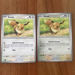 Pokemon TCG SV 151 Eevee 133/165 (1) Normal & (1) Reverse Holo NM - Image 1