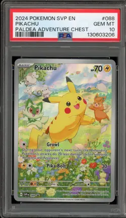 Pokemon Pikachu Paldea Adventure Chest Promo SVP EN 088 PSA 10 Gem Mint - Image 1