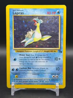 Lapras 10/62 Holo Rare Fossil Pokemon Unlimited Holo English WOTC HP - Image 1
