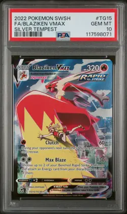 Blaziken Vmax Pokemon Sword & Shield Silver Tempest TG15/TG30 PSA 10 - Image 1