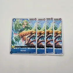 One Piece Monet Blue Character Card OP01-080 LOT 4 Cards English - Image 1