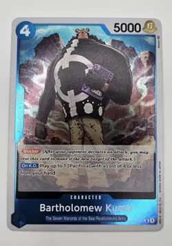 Bandai One Piece CCG Bartholomew Kuma OP01-074 Blocker Foil Romance Dawn 5000 - Image 1