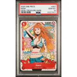 One Piece PSA 10 Nami Treasure Rare 2024 ST01-007 OP06 English - Image 1