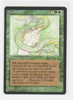 Magic the Gathering ~ MTG ~ 1x Venom ~ M/NM ~ THE DARK - Image 1