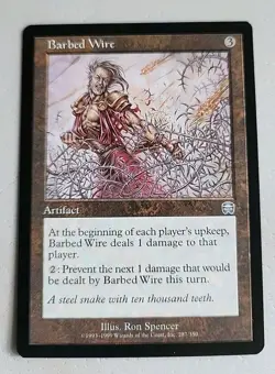 Barbed Wire Mercadian Masques Regular LP Lightly Played MTG - Image 1