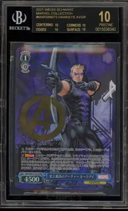Weiss Schwarz Hawkeye AVGR Marvel Coll. MAR/S89-073A AVGR BGS 10 BLACK LABEL - Image 1