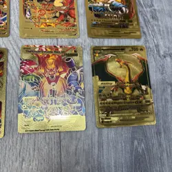 Pokemon Fan Art Charizard Collection Card Bundle 12x Cards Shiny Foil Gold - Image 4