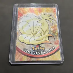 TOPPS Pokemon Series 1 Silver Flame Holo Ninetails Black Logo LP - Image 1