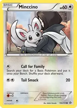 Minccino 104/113 C Legendary Treasures Pokemon NM/M - Image 1