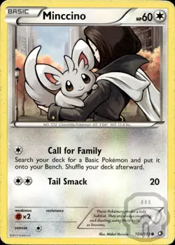 Minccino 104/113 C Legendary Treasures Pokemon NM/M - Image 3