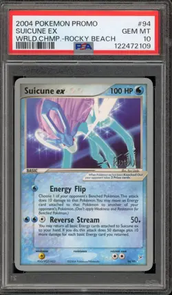 Pokemon Suicune ex 2004 World Championships Rocket Beach Deck Promo #94 PSA 10 - Image 1