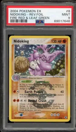 Pokemon Nidoking EX Fire Red & Leaf Green Reverse Holo Rare #8 PSA 9 Mint - Image 1