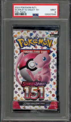 Pokemon 151 MEW EN Sealed Booster Pack Damaged Slab PSA 9 Mint - Image 1