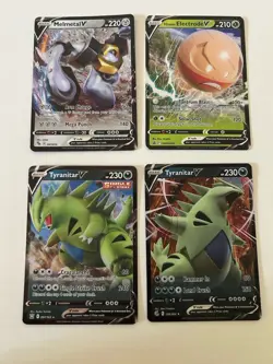 Pokemon Tyranitar v Lot of 4 Collectible Cards - Image 1