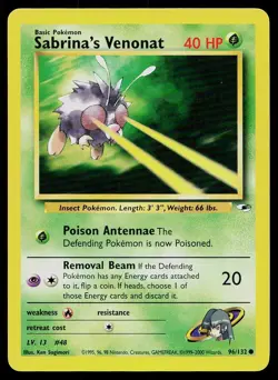 Pokemon Card Gym Heroes Sabrina's Venonat 96/132 Unlimited Common - Image 1