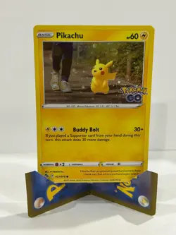 Pokemon Pikachu - (Cosmos Holo SWIRL) 027/078 Pokemon GO Promo NM - Image 1