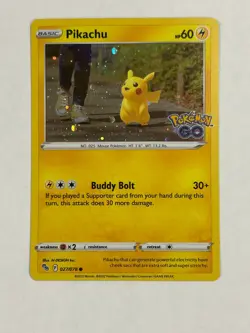 Pokemon Pikachu - (Cosmos Holo SWIRL) 027/078 Pokemon GO Promo NM - Image 3