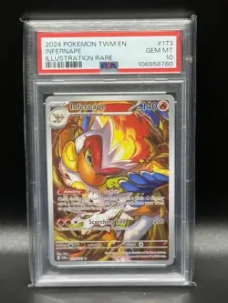 2024 POKEMON TWM EN-TWILIGHT MASQUERADE ILLUSTRATION RARE #173 INFERNAPE PSA 10 - Image 1