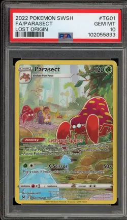 Pokemon Parasect Lost Origin Trainer Gallery Full Art #TG01 PSA 10 Gem Mint - Image 1