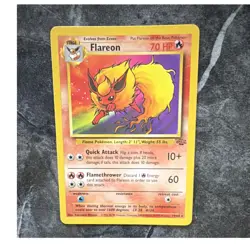 Pokemon Flareon 19/64 Jungle Unlimited Stage 1 70 HP Rare WOTC 1999 - Image 1