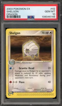 Pokemon Shelgon EX Dragon #42 PSA 10 Gem Mint - Image 1