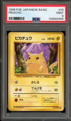 Pokemon Pikachu Base Set Japanese #025 PSA 9 Mint - Image 1
