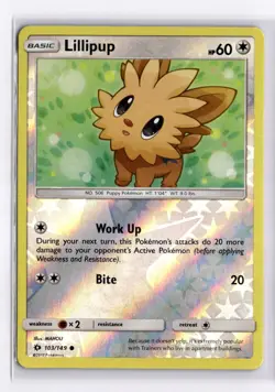 Pokemon Sun & Moon Lillipup 103/149 Common Reverse Holo - Image 1