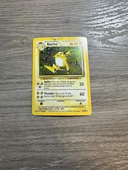 Pokemon TCG Card Raichu Base Set Holo Rare Card 14/102 HP - Image 2