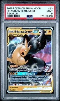 Pokemon TCG - Pikachu & Zekrom GX #33 - Team Up - PSA 9 Mint - Image 1