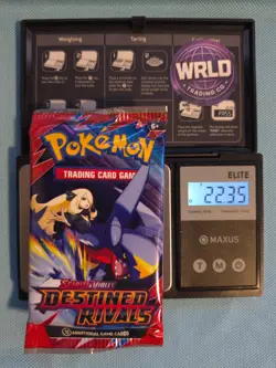 Heavy 22.35g Pokemon TCG Destined Rivals Booster Pack Factory Sealed - Image 1