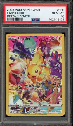 Pokemon Pikachu Crown Zenith Secret Rare Full Art #160 PSA 10 Gem Mint - Image 1