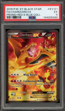 Pokemon Charizard EX Red & Blue Coll. Black Star Full Art Promo XY121 PSA 5 - Image 1