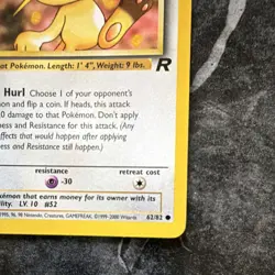 Pokemon Meowth 62/82 Team Rocket Basic 40 HP Common Regular WOTC 2000 - Image 4
