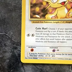 Pokemon Meowth 62/82 Team Rocket Basic 40 HP Common Regular WOTC 2000 - Image 5