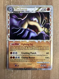 Pokemon TCG Machamp Prime HS-Triumphant 95/102 Holo Holo Rare Prime DMG - Image 1