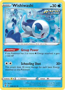 Pokemon TCG Wishiwashi (046/203) [Sword & Shield: Evolving Skies] Lightly Pl - Image 1