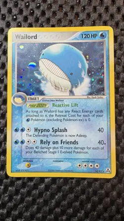 Pokemon TCG EX Legend Maker 2006 Wailord 14/92 Holo Rare Card LP - Image 2