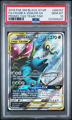 POKEMON BLACK STAR PROMO #SM167 CELEBI VENUSAUR GX TAG TEAM HOLO PSA 10 GEM MINT - Image 1
