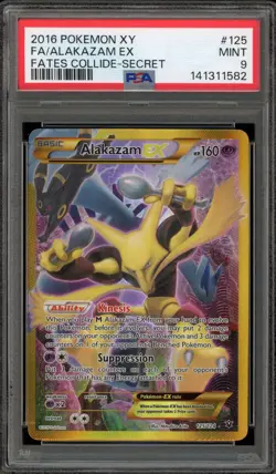 Pokemon Alakazam EX XY Fates Collide Secret Rare #125 PSA 9 Mint - Image 1
