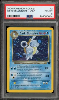 Pokemon Dark Blastoise Team Rocket Unlimited Holo Rare #3 PSA 6 - Image 1