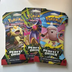 Pokemon TCG: Perfect Order Sleeved Booster Pack LOT OF 3 SEALED Free Shipping - Image 1