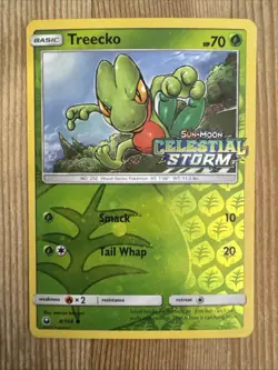 Treecko 8/168 Pokemon TCG Celestial Storm Stamped Cosmo Holo Reverse MP - Image 1