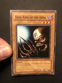 Yugioh 1st Edition Dark King Of The Abyss LOB-020 NA English Vintage - Image 1